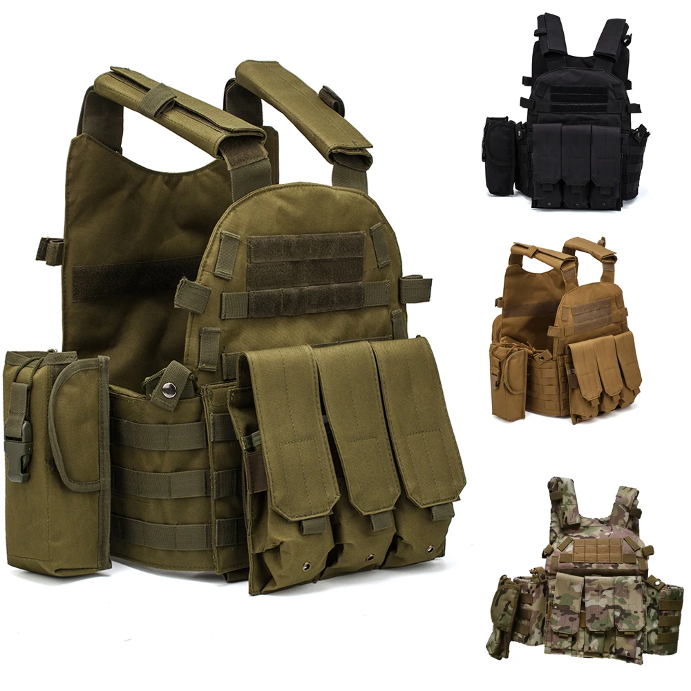 Free Size Tactical Lightweight Waistcoat Molle Plate Carrier Armor Combat Vest 