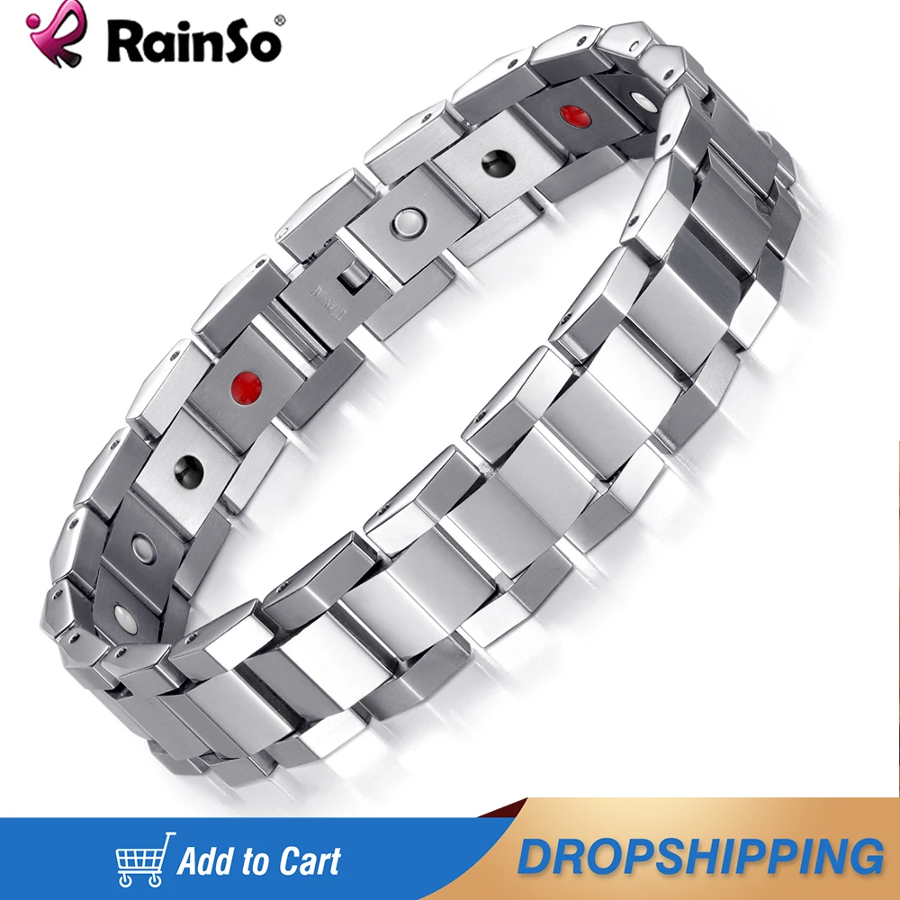 

Rainso Luxury Healthy Bracelet With Magnet Trendy Unisex Bio Energy Titanium Bangle Bracelet Viking Lover Friendship Bracelets