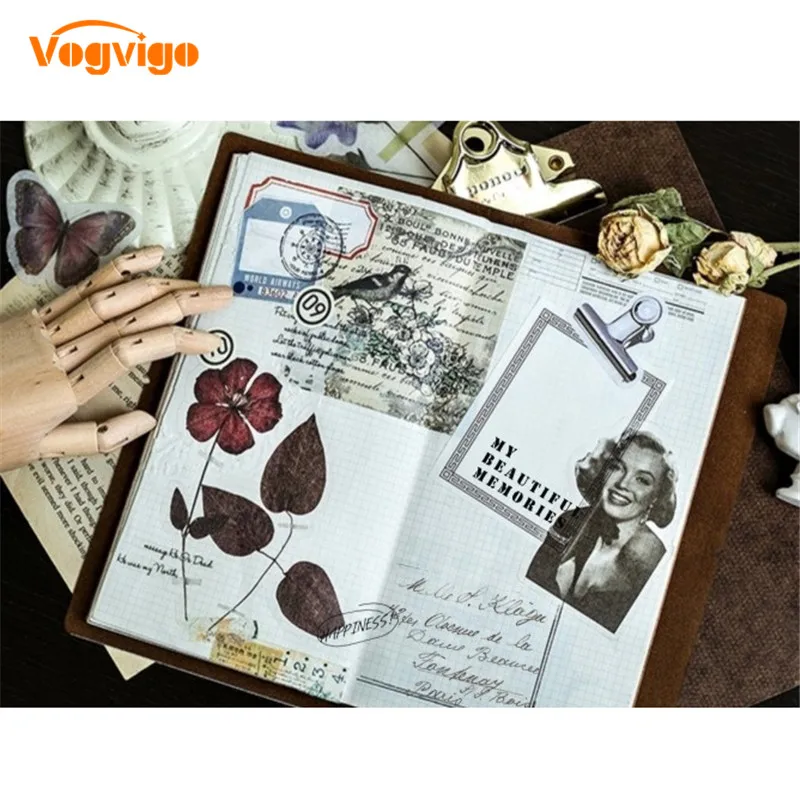 VOGVIGO 60 шт./компл. "сделай сам" с натуральным растительным экстрактом серия бумажных наклеек Украшения дневник в стиле Скрапбукинг этикетка Стикеры альбом украшения Стикеры i