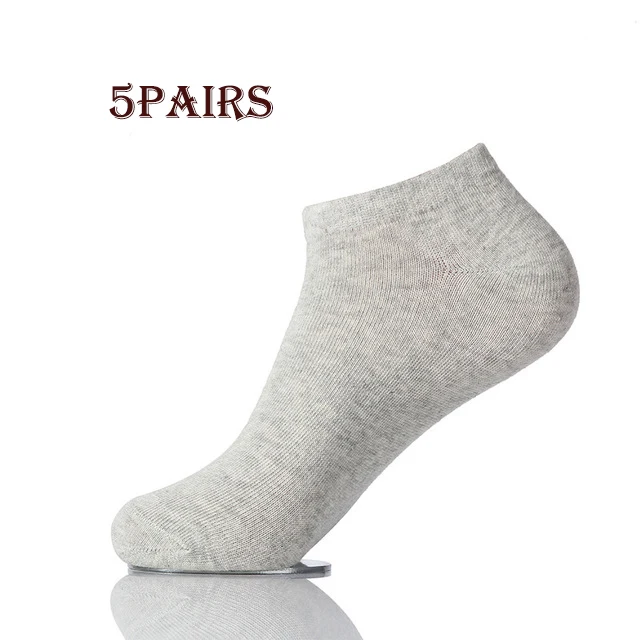 5 пар/лот мужские хлопковые носки Новые повседневные бизнес антибактериальные дезодоранты дышащие мужские длинные/короткие носки - Цвет: gray 01