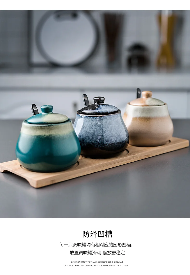 Японская керамическая банка для специй кухонные принадлежности бытовой солонка контейнер для специй набор приправ кухонное приспособление для хранения