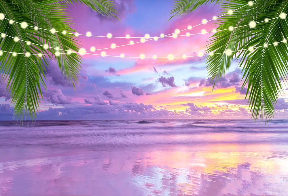 Pink Sunset Hawaiian Holiday Beach Backdrop Summer Tropical Seaside  Photography Background Vacation Portrait Light Props Banner - Backgrounds -  AliExpress