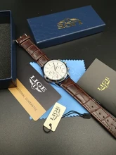 LIGE-Reloj ejecutivo de lujo para hombres, cronógrafo de cuarzo, con correa de cuero e indicador de fecha, estilo casual, a la moda, marca superior, con caja