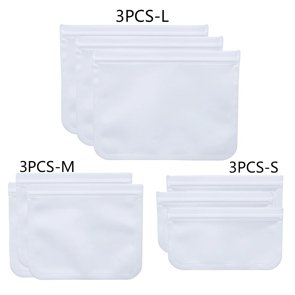 Многоразовые Пакеты для хранения пищи Ziplock нулевой отходов мешок PEVA емкость для заморозки герметичный мешок для сэндвича кухня закуска фруктовый ланч бокс BPA бесплатно