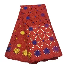 Red Milk Silk cotton Lace African Nigerian Net Lace Fabric With Sequins High Quality French Mesh Lace Fabric For Wedding Sewing