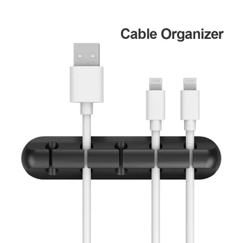 

Cable Organizer Silicone USB Cable Winder Desktop Tidy Management Clips Cable Holder for Mouse Headphone Wire