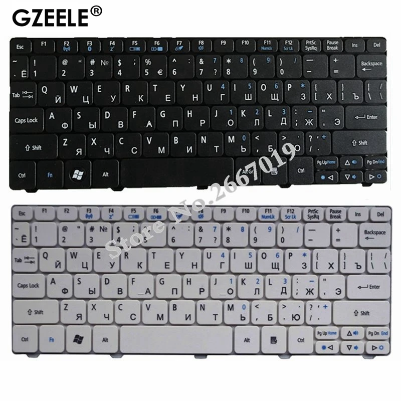 GZEELE клавиатура для acer Aspire One D255 D255E D257 AOD257 D260 D270 AOD260 AO521 AO532 AO533 532 532H 521 533 RU Русский