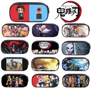 

Anime Demon Slayer: Kimetsu No Yaiba Kamado Nezuko Cosplay Large Capacity Student Pencil Case Cosmetic Bag Storage Bag Gifts