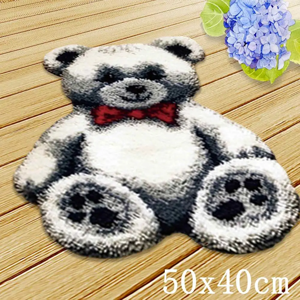 Foamiran крючок с защелкой Tapijt Knoopkussen Dieren Foamiran вышивка фейерверк DIY животные Защелки крюк ковер наборы вышивка крестом ковер - Цвет: Светло-серый