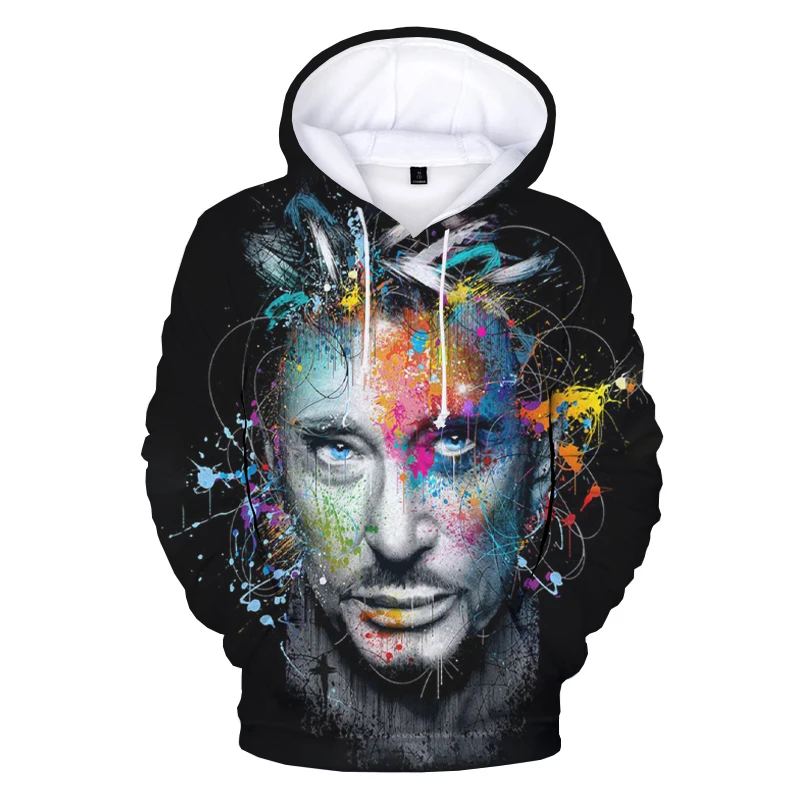 

Newest France Rock Singer Johnny Hallyday 3D Printed Hoodies Unisex Harajuku Hip Hop Hoodies O-neck Polysester Pullover Coats