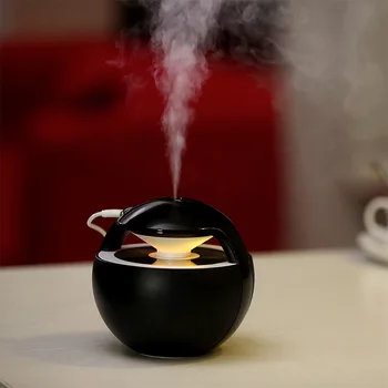 

450ML Incense Burners Ball Humidifier Aroma Lamp Essential Oil Ultrasonic Electric Mini USB Air Diffuser with Night Light & Fan