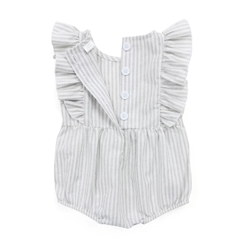 Kaiya Angel/Лидер продаж; Одежда для маленьких девочек; Roupa de bebes; одежда в полоску для малышей; летние комбинезоны без рукавов с оборками; NB-24M; 10 шт./лот