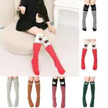 1 пара носков для девочек с героями мультфильмов От 3 до 12 лет хлопковые летние длинные гольфы принцессы в Корейском стиле детские носки для танцев