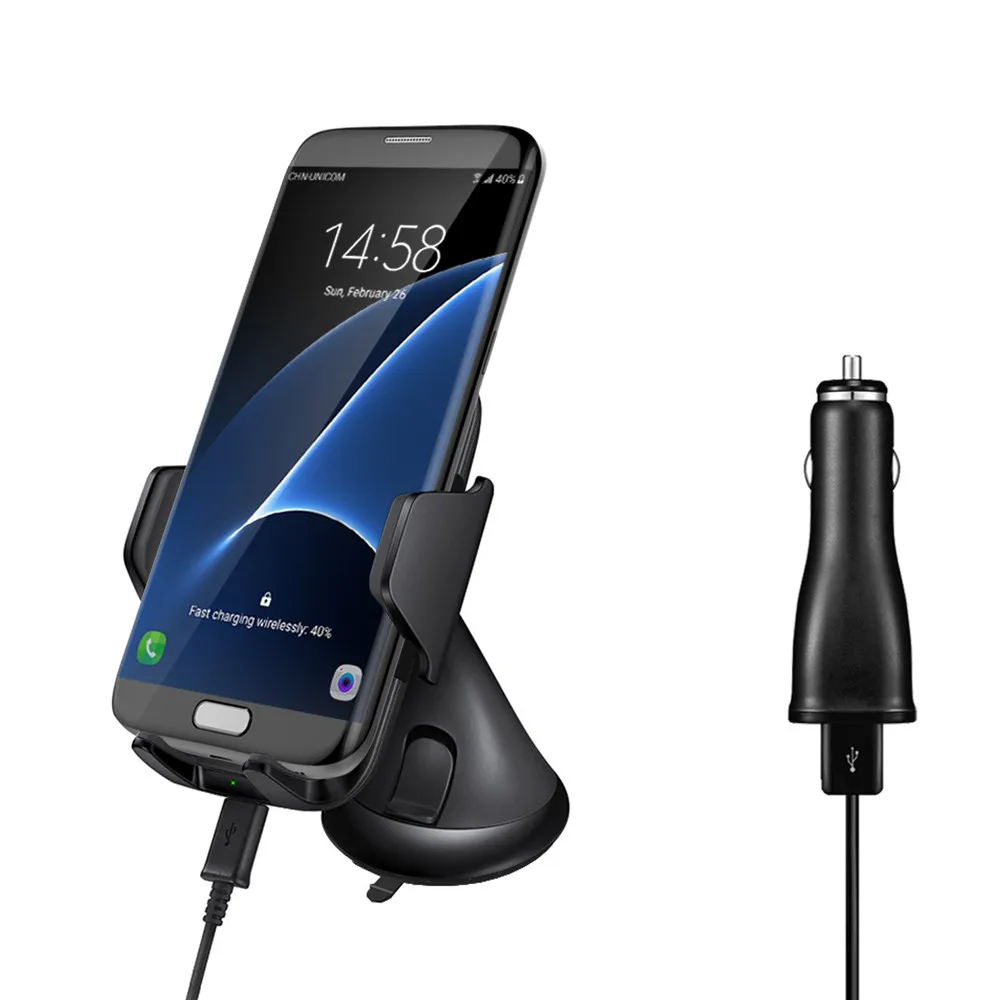 Stand Support Car Fast Wireless Quick Charge 3.0 Charger For Sumsang Note 8/s8/iphone 8/iphone X Chargers D2