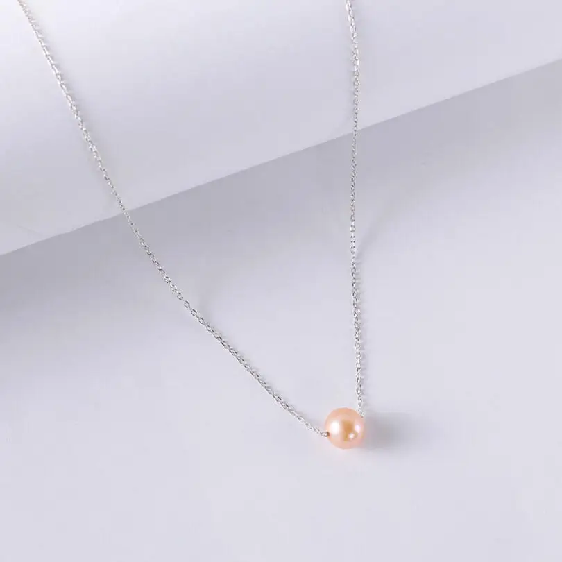 Color A Серебро 925 пробы, модное элегантное настоящая пресноводная жемчужина, ожерелье, Подвеска для женщин, жемчужное ювелирное изделие, подарок для девушек - Окраска металла: Color A
