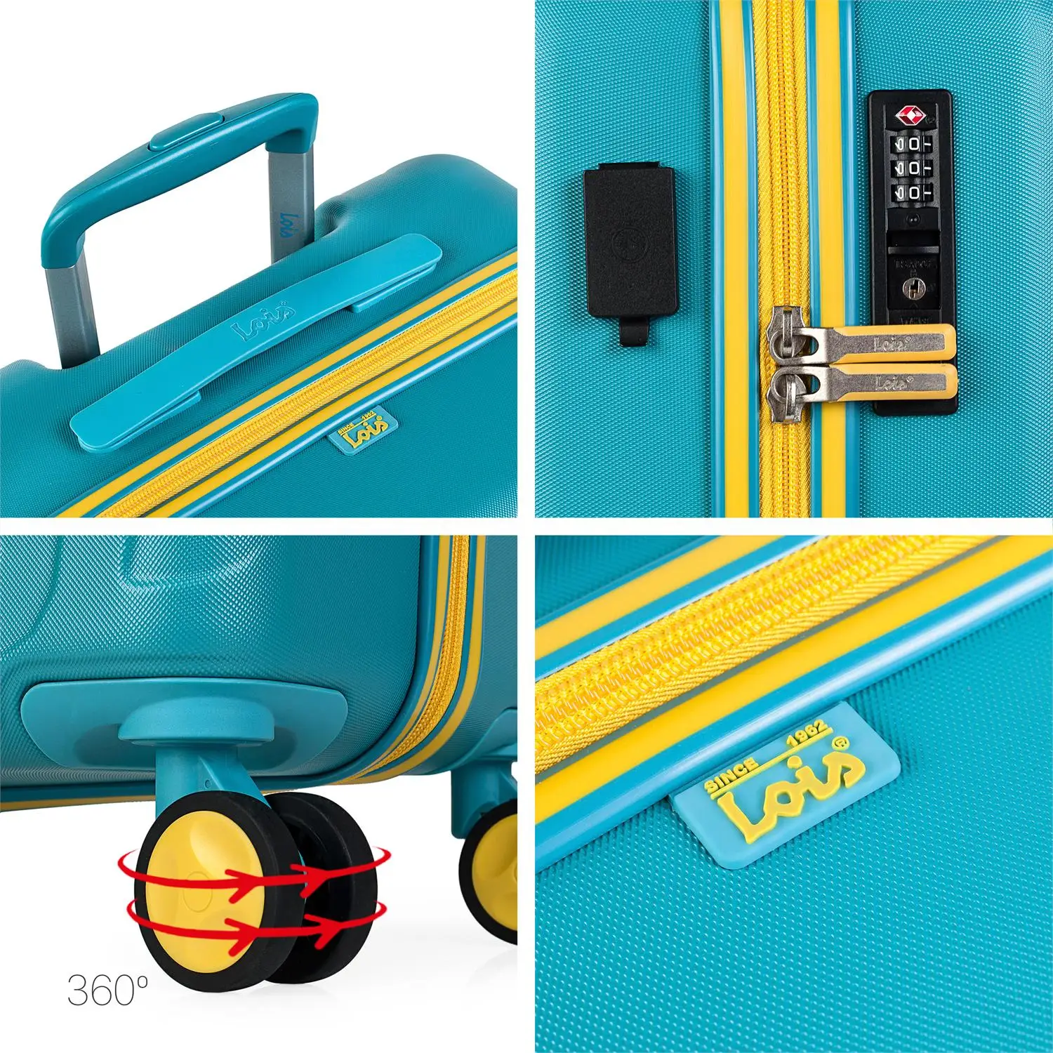 Lois модель Zion маленький чемодан кабина команда. Usb порт. 4 колеса 55 см. Из АБС-пластика. TSA. 171150