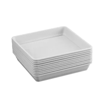 

10PCS Resin Trays Household Indoor Plants Flower Square Shape Torus Tray Ornament A20