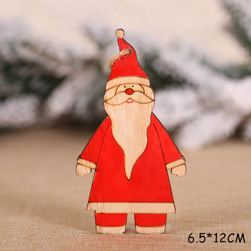 Последний год Рождественская деревянная подвеска Noel Рождественское украшение для дома 3D дерево ремесло Рождественская елка украшение деко Рождественский подарок - Цвет: Santa