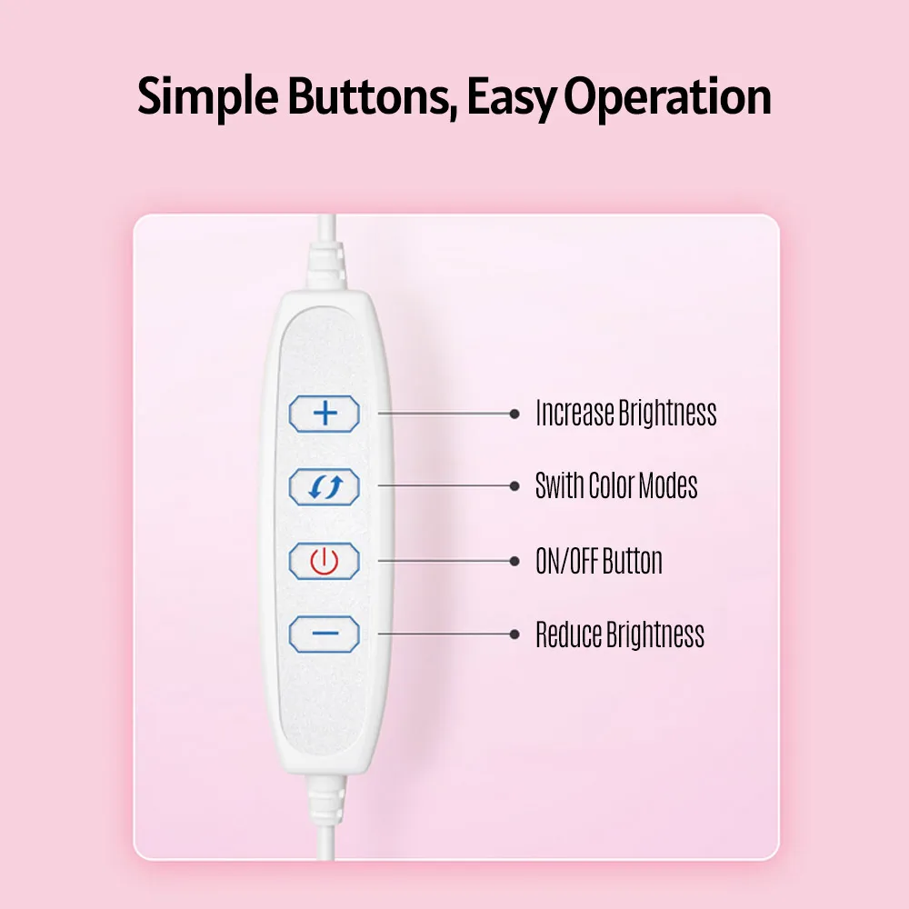 Светодиодный светильник кольцо Настольный для макияжа с подставкой большое