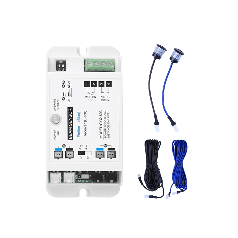 Sensor de luz de seguridad para puerta corredera, automático, 10m, antipellizco, haz de luz infrarrojo eléctrico, interruptor individual y doble