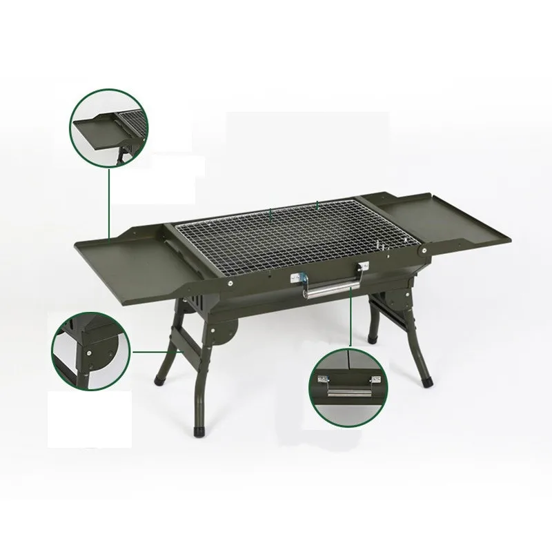 

Portable Outdoor Camping Barbecue Stove Full Set Charcoal Oven Folding BBQ Thickened Foldable Grill Picnic Barbecue Tools