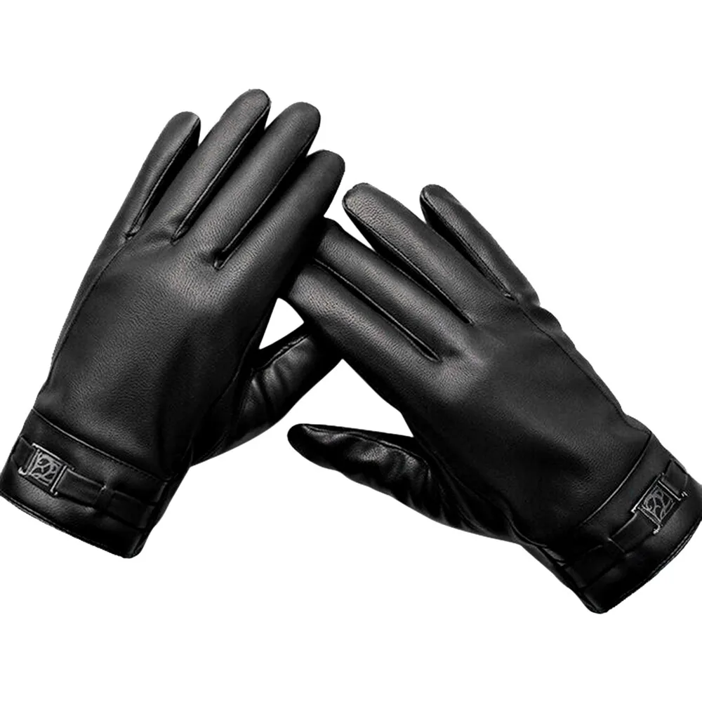 Весна Зима Новые мужские ветрозащитные водонепроницаемые велосипедные кожаные перчатки плюс бархатные перчатки для сенсорного экрана утолщенные перчатки# O30