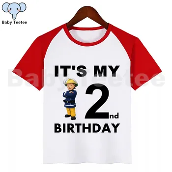 

Fireman Sam Birthday Kids Clothes Girls Birthday T-shirt Girls Boys Birthday Present Children Clothing Boys Tshirts Baby Tees