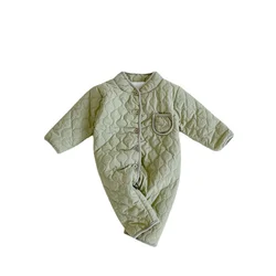 Combishort d'hiver en polaire pour nouveau né, vêtements chauds et matelassés, combinaison une pièce en coton pour filles à partir de 0 