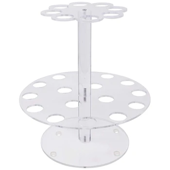 

Hot YO-Round Clear Acrylic Mini Ice Cream Cone Holder Stand 24 Holes to Display Sushi Hand Rolls Popcorn Cotton Candy French Fri