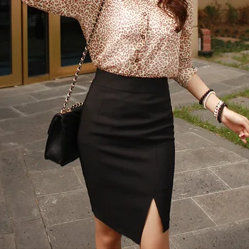

2020 Black Mini Skirt Womens Elastic Waist Short Pencil Skirts Ladies 2020 Fashion Office Work High Waist Skirts Faldas