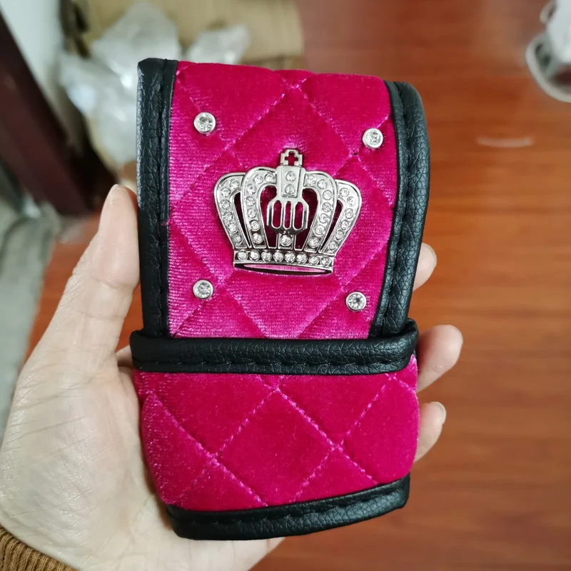 1pcs rose gear Стразы, плюшевый автомобильный ремень безопасности, накладка на плечо, кристалл, алмаз, корона, авто механизм переключения передач, ручной тормоз, чехол, автомобильные аксессуары - Color Name: 1pcs rose gear