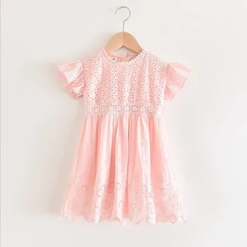 

2020 Summer Baby Cotton Hollow Out Dress, Princess Kids Cute Clothing 6 pieces/lot, Wholesale