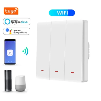 

Wifi Smart Light Switch Glass Screen Touch Panel Voice Control Wireless Wall Switches Remote with Alexa Google Home