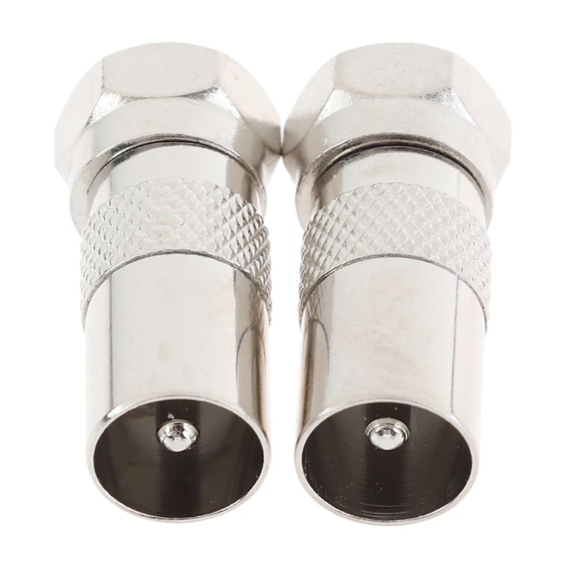 2Pcs/lot F Type Male Plug Connector Socket To RF Coax TV Aerial Male Adapter High Quality afbeelding