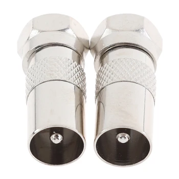 

2Pcs/lot F Type Male Plug Connector Socket To RF Coax TV Aerial Male Adapter High Quality
