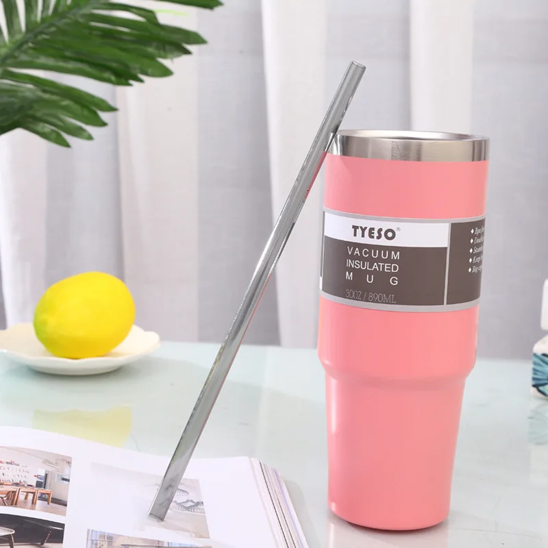 Кофейные кружки из нержавеющей стали 500 мл с соломенным двойным стаканом