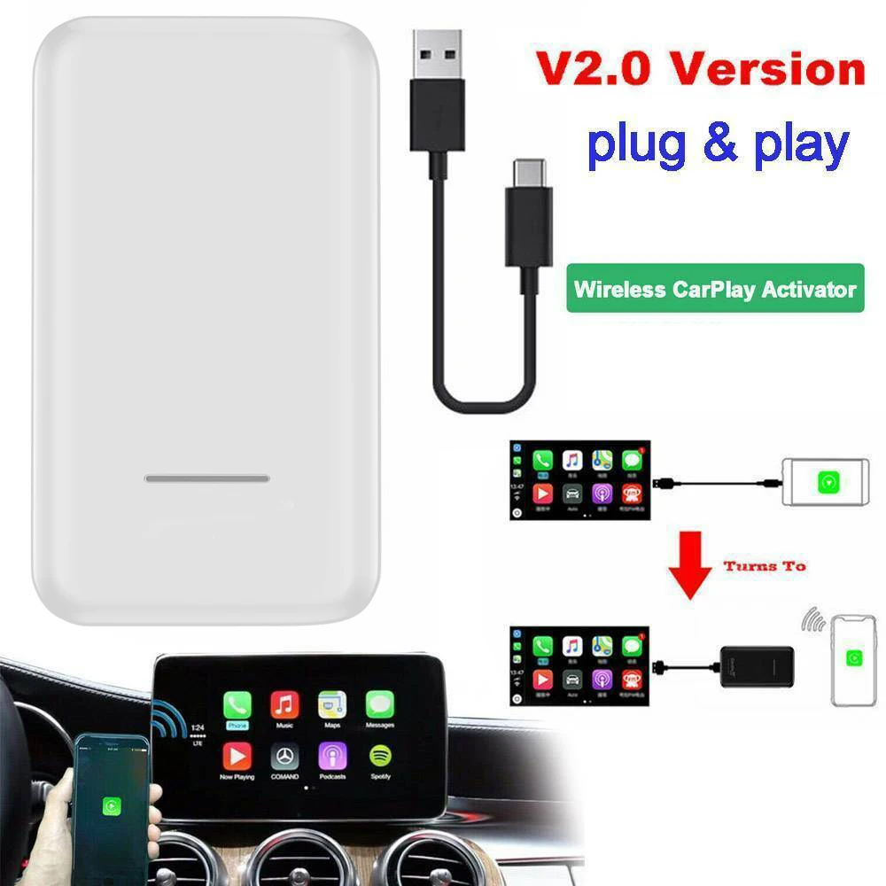 

Carlinkit U2W Plus CarPlay Wireless Activator for Car Wireless Carplay Adapter (CPC200-U2W-Plus) with USB Cable Portable