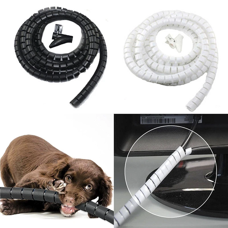 2M Cable Hide Wrap Tube 10/25mm Organizer & Management Wire Spiral