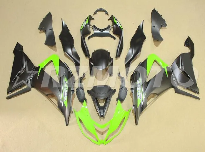 ABS обтекатель комплект подходит для Kawasaki ZX6R 2013 обтекатели для мотоцикла ZX-6R ниндзя 636 599 кузов цвета: зеленый, черный матовый