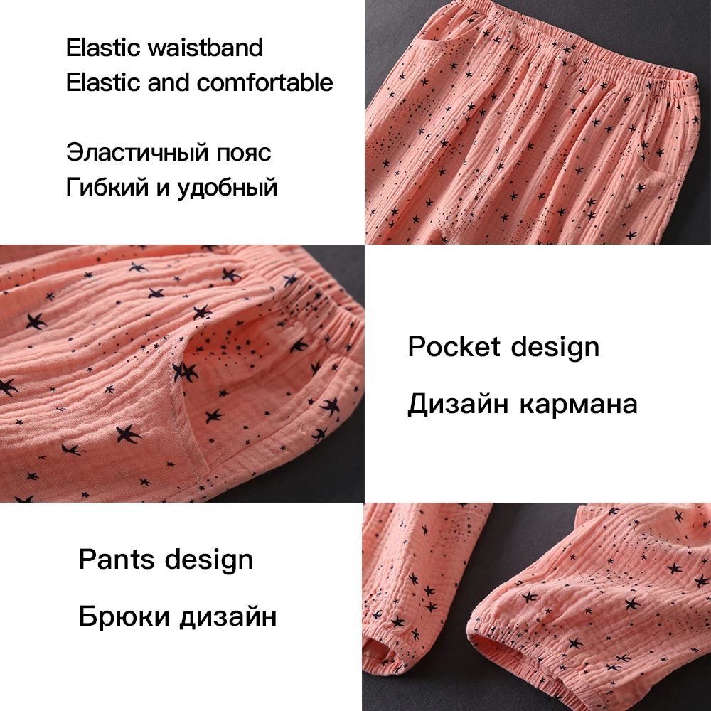 Женские хлопковые пижамы с эффектом потертости для женщин длинными рукавами и v