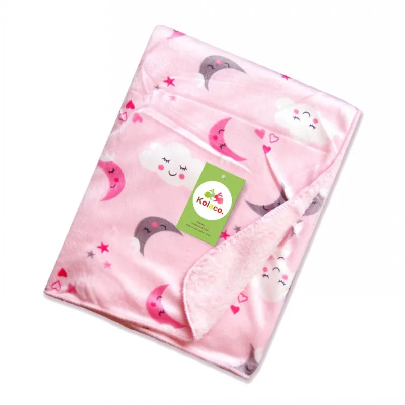 2024 New baby blanket printed and thickened double warm baby blanket short wool blanket 102*76cm 2