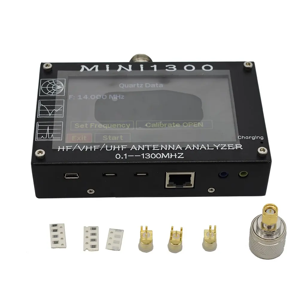 Mini1300 TFT lcd 0,1-1300 MHz HF VHF UHF ANT КСВ антенный анализатор внутренний измеритель заряда батареи обновление от MINI600