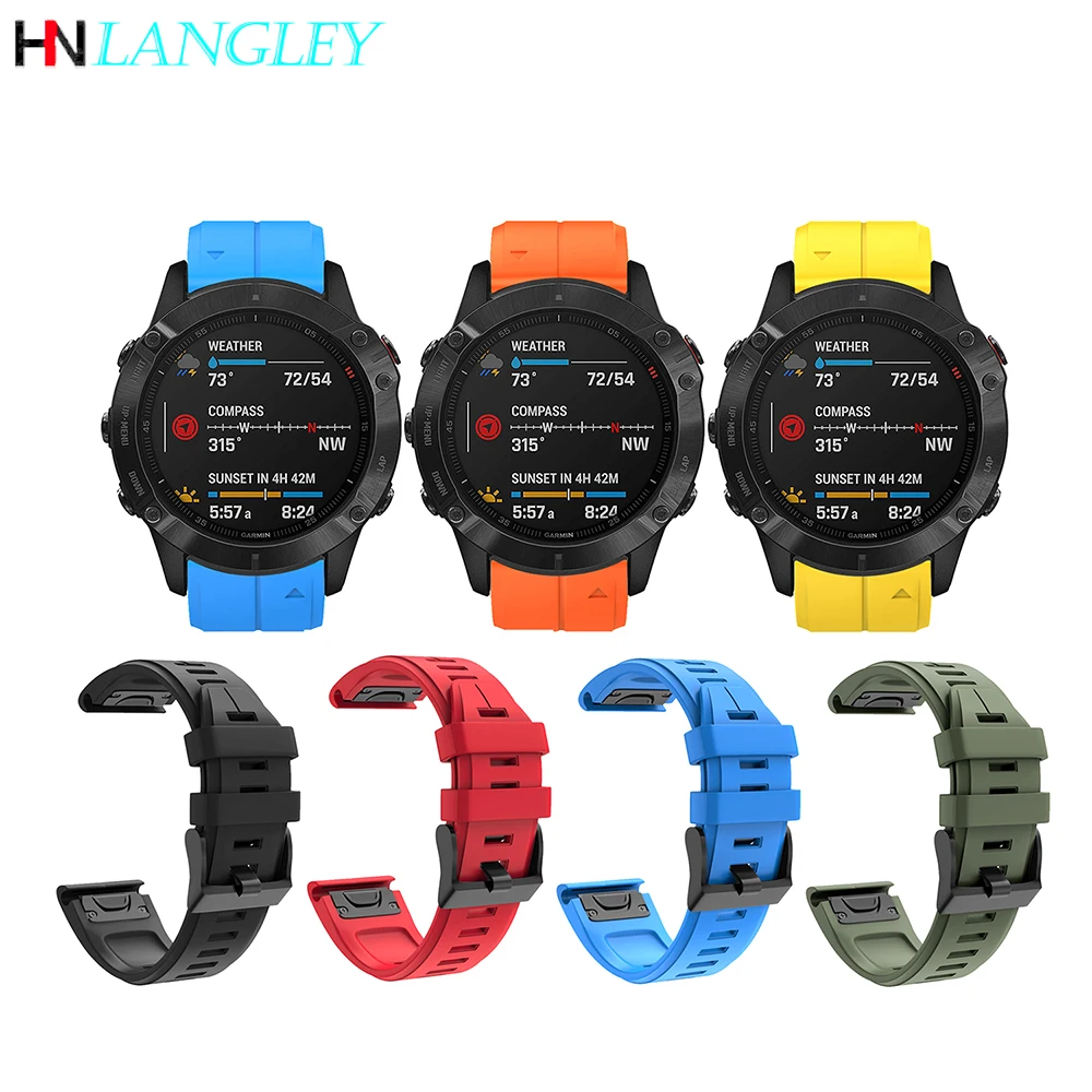 Мягкий силиконовый ремешок для часов Germin Fenix 6 Pro Band Easy Fit 22 мм ДЛЯ Fenix 6 Pro/Fenix 5 Plus/Fenix 5/Forerunner 935 945