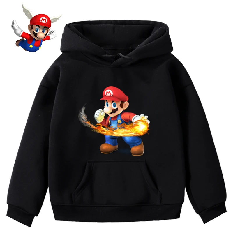 

Super Mario Bros Sweatshirt Fashion Kids Boys Girls Pullovers Autumn and Winter Daily WearHooded Sportswear Tops for Children