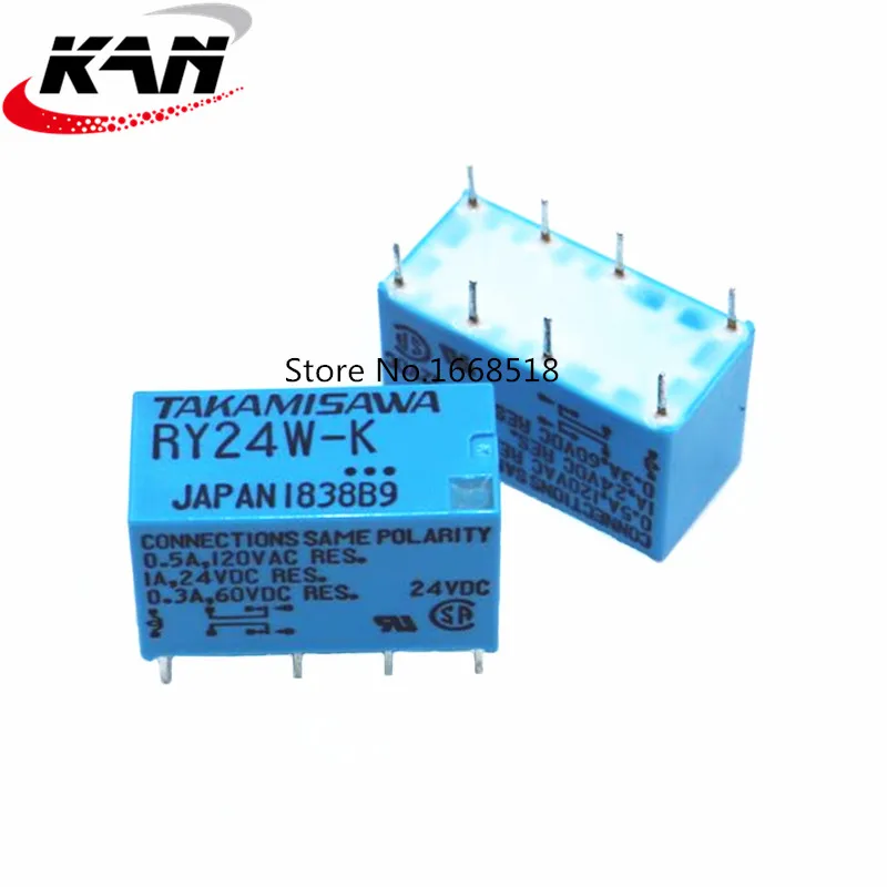 10 шт./лот RY5W-K/RY12W-K/RY24W-K 1A 5 V/12 V/24 V двухполюсное двухпозиционное Сигнальное реле 8P