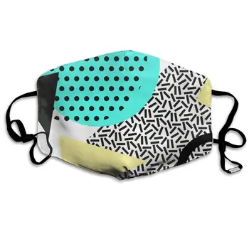 

Creative Retro Style Geometric Elements Washable Reusable Mask, Cotton Anti Dust Half Face Mouth Mask For Kids Teens Men Women