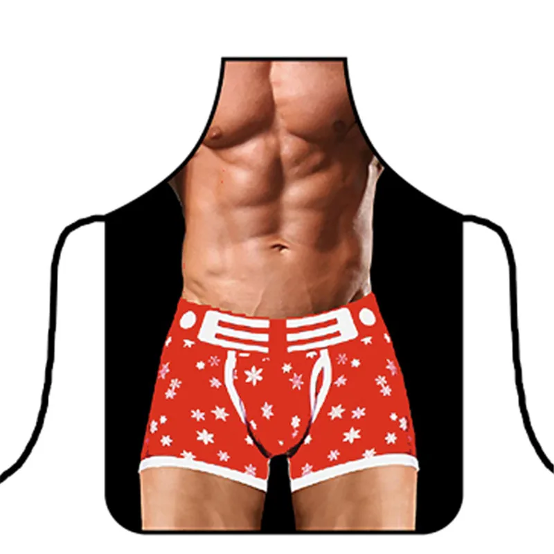 Christmas Kitchen Aprons Sexy and Funny Printed Aprons Baking Dinner Apron Womens Kitchen BBQ Cartoon