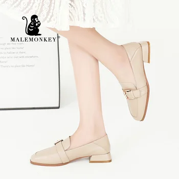 

MALEMONKEY 012974 New Fashion Women High Heel Shoes Office Metal Decoration Women Quality Comfortable Soft Bottom Ladies Shoes