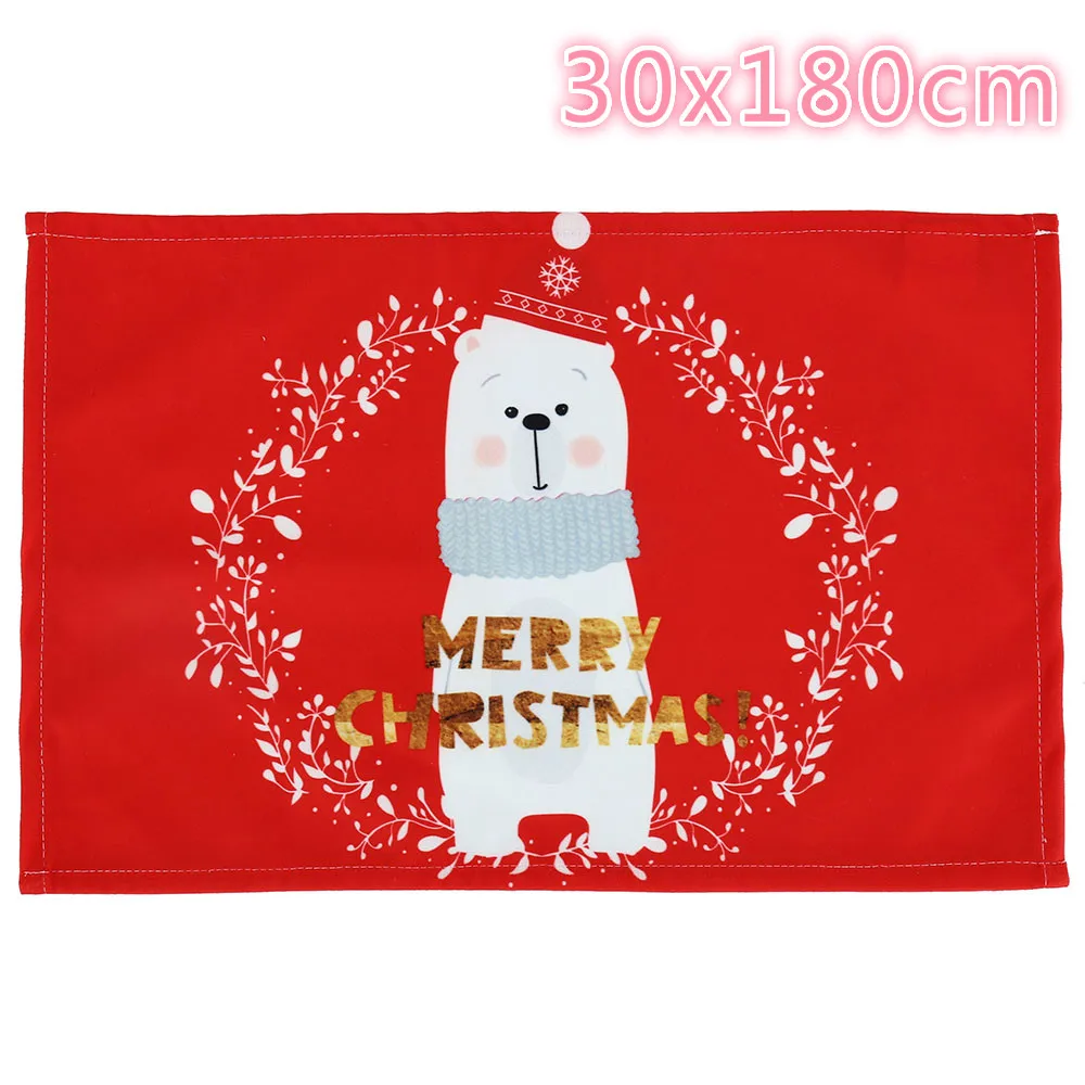 Bear Baby 30x180cm Рождественский стол, флаг, лось, Рождественский медведь, детский стол, флаг, скатерть, подстилка, Рождество, Год, Декор - Цвет: Bear Baby 30x180cm