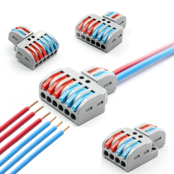 

Wire Connector 2 In 4/6 Out Wire Splitter Terminal block SPL-42/62 LT-422/623 Compact Wiring Cable Connector Push-in Conductor